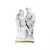 IMAGEM DE GESSO SAGRADA FAMÍLIA BRANCA E DOURADA 41CM