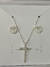 CONJUNTO COLAR E BRINCO CRUZ PRATA 925 - comprar online