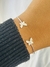 Bracelete regulável pontas borboleta cravejado prata 925
