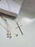 Colar com pingente cruz cravejado prata 925