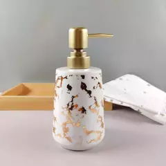 Dispenser de cerámica con dorado - RUNNA DECO
