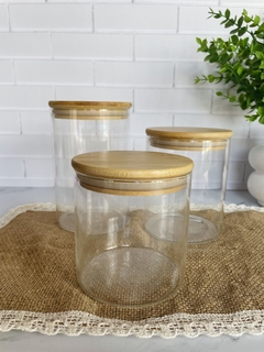 Frascos de vidrio con tapa de bambu - comprar online