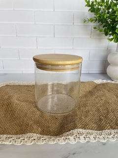 Frascos de vidrio con tapa de bambu - tienda online