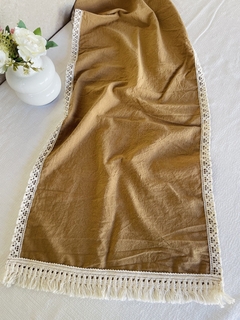 Camino de mesa tusor marrón - comprar online
