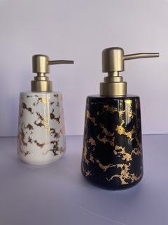 Dispenser de cerámica con dorado - tienda online