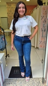 Calça Flare Jeans Escura Lisa - comprar online