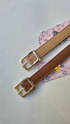 Cinto Lívia - Fivela Metal Dourado Quadrado - comprar online