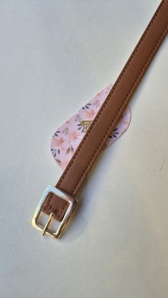 Cinto Lívia - Fivela Metal Dourado Quadrado - Huzzi Jeans