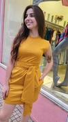 Vestido Curto Muscle com Faixa - Amarelo Saffron - comprar online