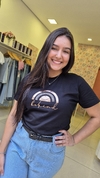 T-shirt Preta Estampa Foil Arco-Íris - comprar online