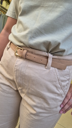 Calça Cargo Jeans Bege - Huzzi Jeans