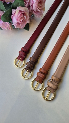 Cinto Bella - Abaulado Fivela Fosca Dourada - comprar online