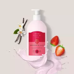 Combo Cuide-se Bem Morango e Leite: Loção Corporal 400ml + Body Splash 200ml na internet