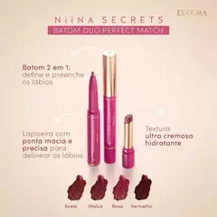 Batom Avelã Duo Perfect Match Niina Secrets 1,65g - loja online