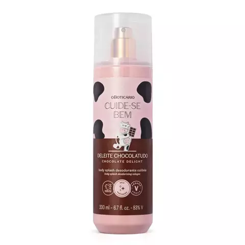 Body Splash Desodorante Colônia Cuide-se Bem Deleite Chocolatudo 200ml
