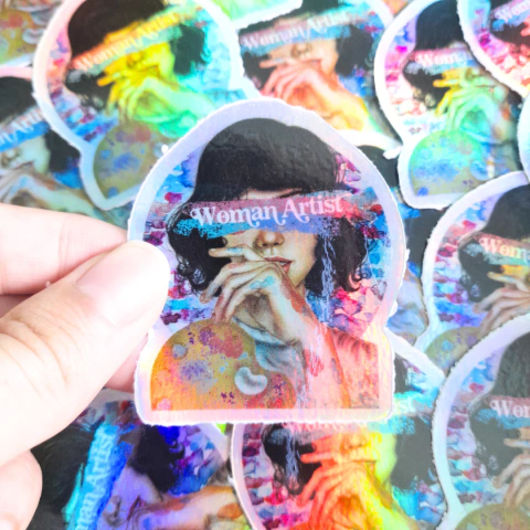 Adesivo holográfico Woman Artist
