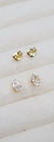 Brinco zircônia cristal - Folheado Banhado a Ouro 18k