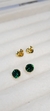 Brinco ponto de luz (verde) - Folheado Banhado a Ouro 18k