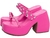 Sandália Tamanco Anabela Pink Salto 11 - AN012 - comprar online