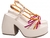 Sandália Anabela Off White e Colorida Salto 11 - AN011 na internet