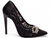 Sapato Scarpin Rendado com Strass Salto 12 - SS113