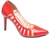 Sapato Scarpin Verniz Vermelho e Vinil Salto 9,5 - SS059