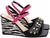 Sandália Anabela Preta e Pink Salto 9 - AN005 - comprar online