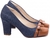 Sapato Scarpin Bico Quadrado Jeans e Caramelo Salto 8,5 - SS035 na internet