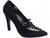 Sapato Scarpin Nobuck Preto Salto 9 - SS087