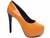 Sapato Meia Pata Verniz Laranja Salto 13 - MP035