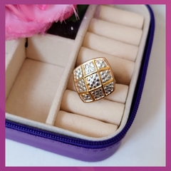 Anillo Figuras Diamante Tricolor T6