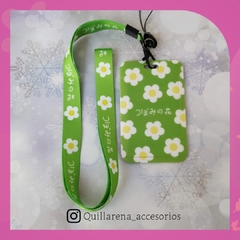 Portacarnet Flores Verdes