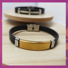 Pulsera Placa Lisa Dorada