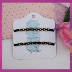 SET Pulsera Pareja Balines Negras