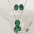 Conjunto Cristal Oval Esmeralda