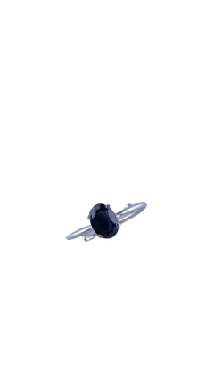 Anel Ajustável Obsidiana Prata 925 Oval