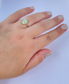 Anel Ajustável Larimar Prata 925 Oval - comprar online