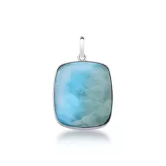 Pingente Retangular Larimar Prata 925