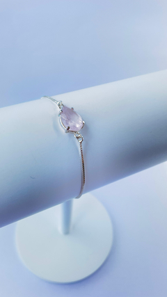 Pulseira Gota Quartzo Rosa Prata 925 - comprar online