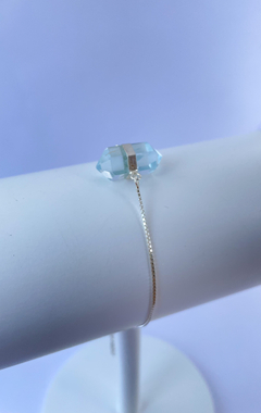 Pulseira Biponta Topázio Azul Prata 925 na internet
