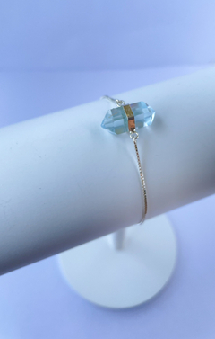 Pulseira Biponta Topázio Azul Prata 925 - comprar online