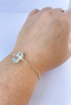 Pulseira Biponta Topázio Azul Prata 925 - Joias em Prata e Pedras Naturais | STELLA MARIS JOIAS