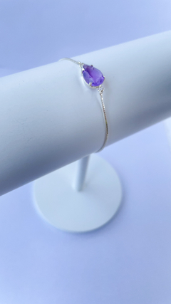 Pulseira Gota Ametista Prata 925 - comprar online