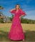 Vestido longo chiffon maquinetado na internet