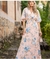 Vestido longo plus plissado manga morcego