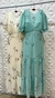 Vestido longo chiffon bordado - Vista Flor de Jambo