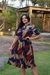 Vestido midi plissado gola gravatinha na internet