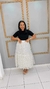 Saia midi em tule bordado