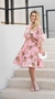 Vestido curto plissado manga morcego - comprar online