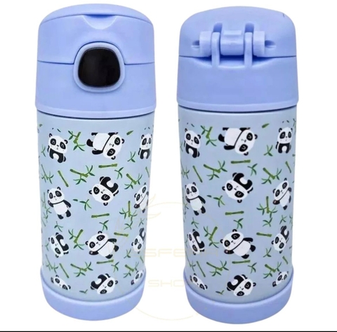 Garrafa com Canudo Panda